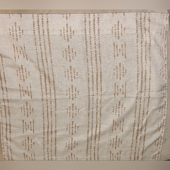 Valance Curtains Set of Two Beige Panels Boho/Farmhouse - Picture 6 of 6